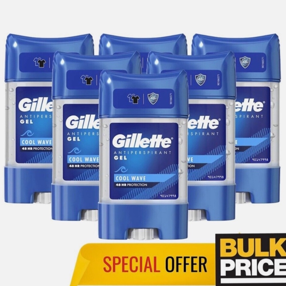 Gillette Cool Wave Gel Deodorant Antiperspirant 70ml 6-Pack